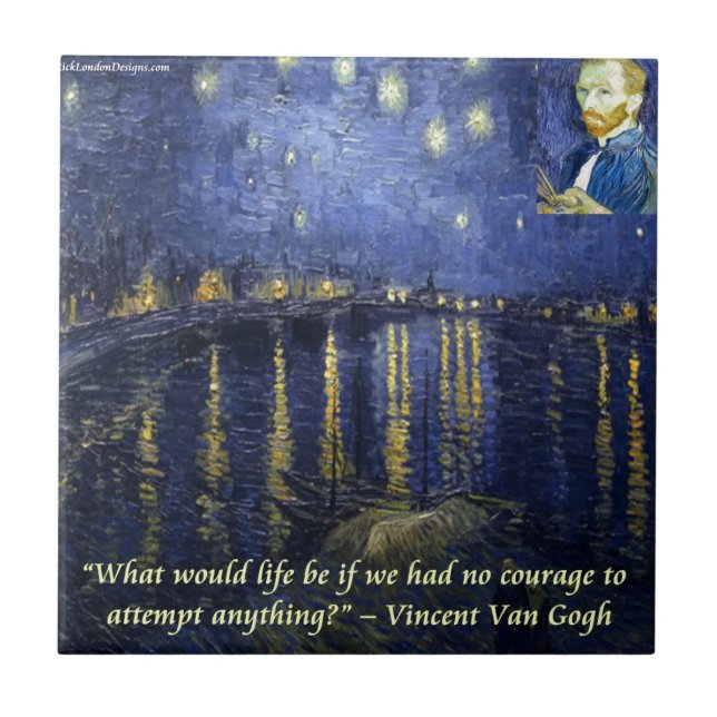 Azulejo De Cerâmica A coragem de Van Gogh (Frente)