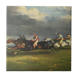 Azulejo De Cerâmica A Corrida do Cavalo de Epsom Derby