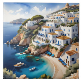 Azulejo De Cerâmica A costa de Ibiza abriga muitos gregos lindos vi