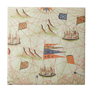 Azulejo De Cerâmica A costa de Tunísia e o golfo de Gabes
