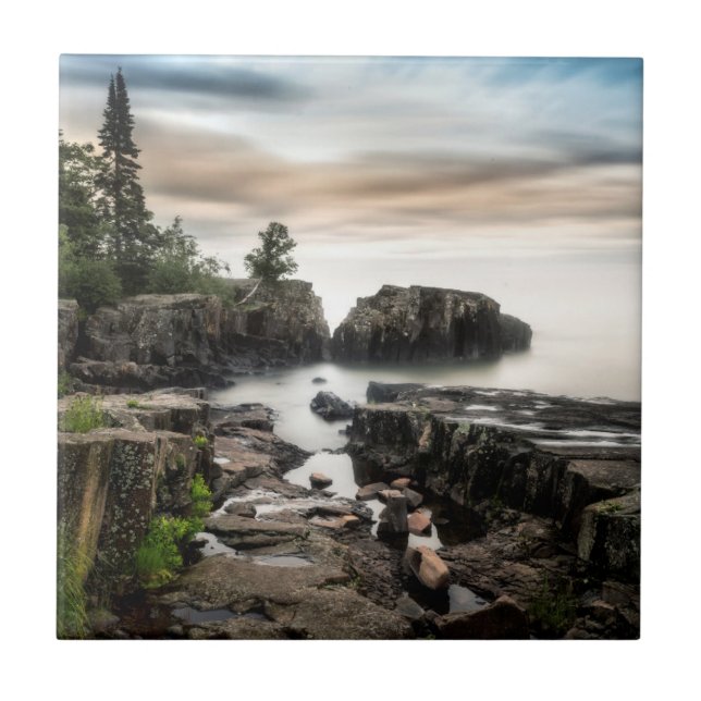Azulejo De Cerâmica A costa do Lago Superior | Minnesota (Frente)
