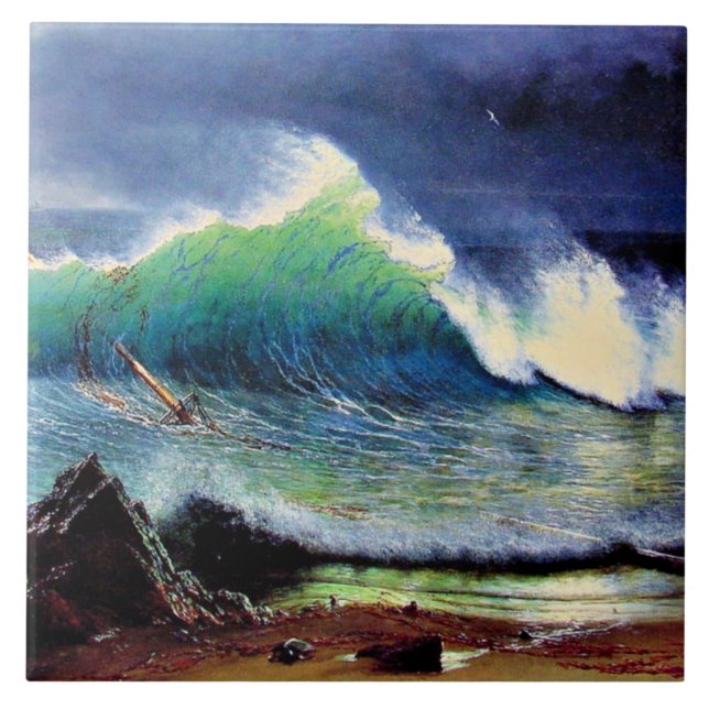 Azulejo De Cerâmica A Costa do Mar Turquesa (Frente)