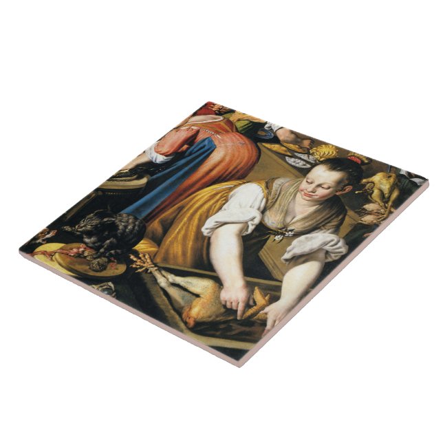 Azulejo De Cerâmica A cozinha em detalhes por Vincenzo Campi (Lateral)