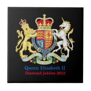Azulejo De Cerâmica A crista do jubileu de diamante da rainha