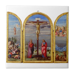 Azulejo De Cerâmica A Crucificação por Francesco Granacci