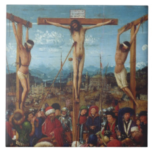 Azulejo De Cerâmica A Crucificação por Van Eyck