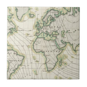 Azulejo De Cerâmica A declinação magnética do mundo