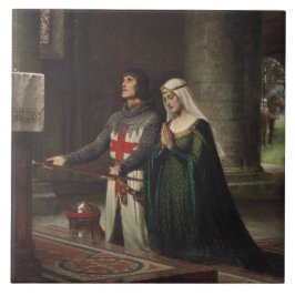 Azulejo De Cerâmica A Dedicação (Cavaleiro Medieval e Sua Dama)