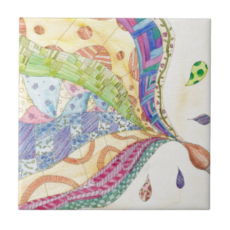 Azulejo De Cerâmica A edredão pintada