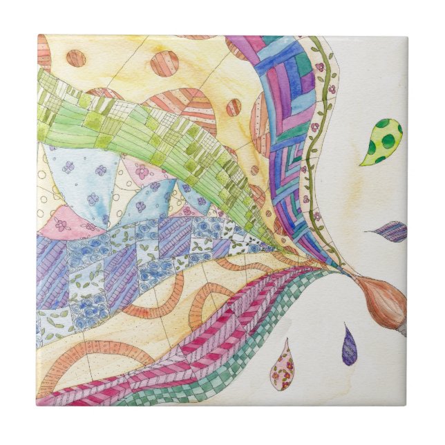 Azulejo De Cerâmica A edredão pintada (Frente)