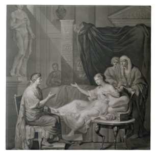 Azulejo De Cerâmica A entrevista de Augustus e de Cleopatra, gravada