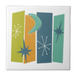 Azulejo De Cerâmica A Era Atômica Retângulo Boomerang Stars Mod Médio<br><div class="desc">Faça uma declaração em seu projeto de unificação com este azulejo de cerâmica ousado da era atômica. Com seus retângulos,  estrelas e bumerangue verdes,  azuis,  laranja,  branco e turquesa,  é certo que ganha algumas "uau"!</div>