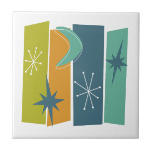 Azulejo De Cerâmica A Era Atômica Retângulo Boomerang Stars Mod Médio