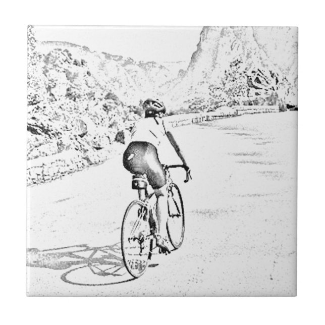 Azulejo De Cerâmica A escalada resistente do monte (Frente)