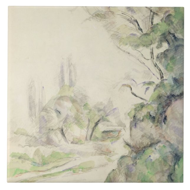 Azulejo De Cerâmica A estrada de enrolamento, c.1900-06 (w/c no papel) (Frente)