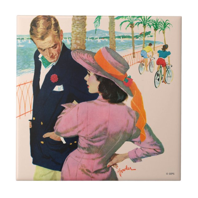 Azulejo De Cerâmica A Estratégia do Amor (Frente)