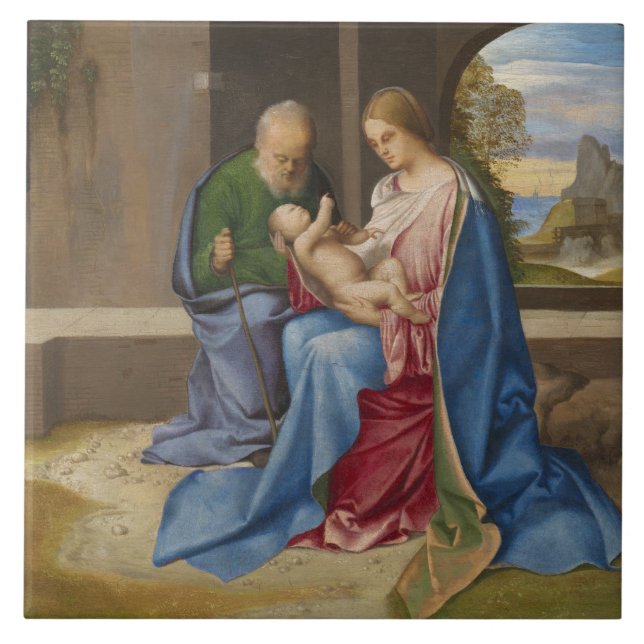 Azulejo De Cerâmica A família santamente por Giorgione (Frente)