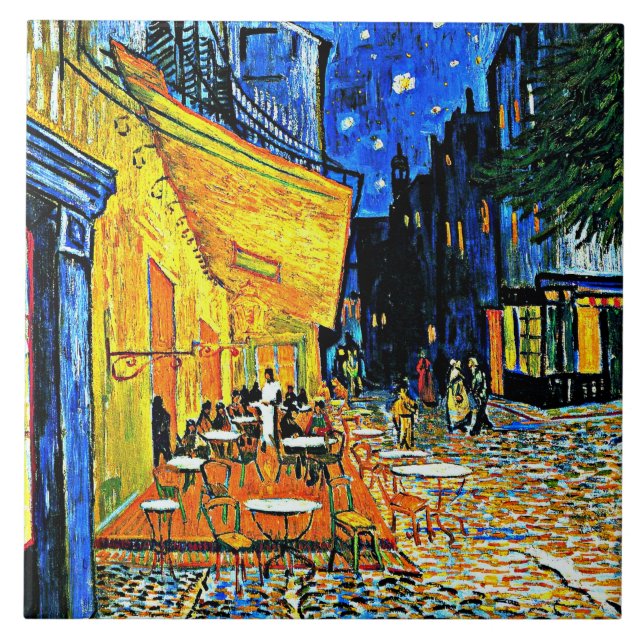 Azulejo De Cerâmica A famosa pintura Van Gogh, Cafe Terrace, (Frente)