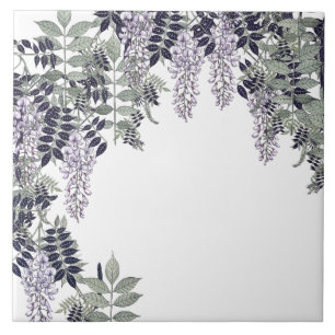 Azulejo De Cerâmica A glicínia francesa de Nouveau da arte floresce o