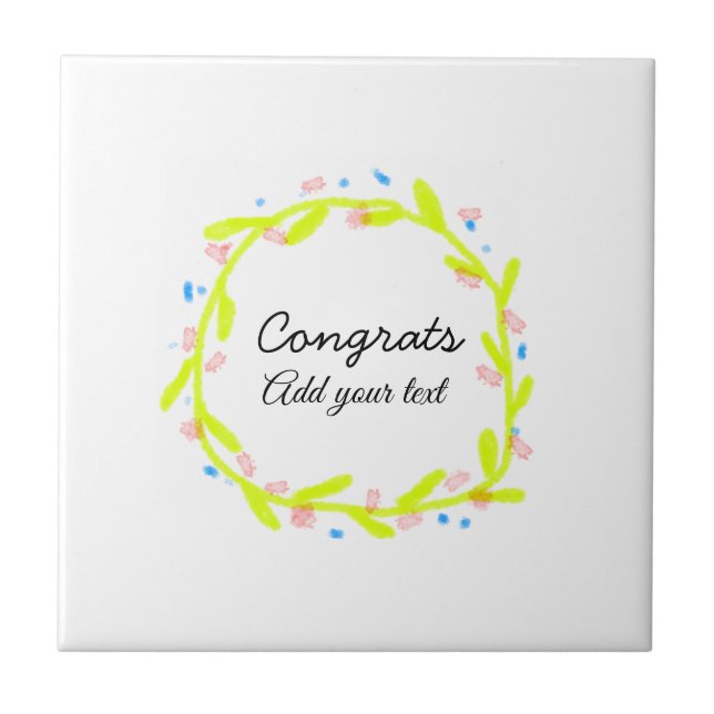 Azulejo De Cerâmica A graduação mínima simples de parabéns adiciona (Frente)