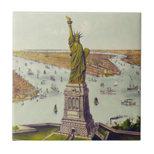 Azulejo De Cerâmica A Grande Estátua de Bartholdi, Estátua da Liberdad