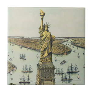 Azulejo De Cerâmica A Grande Estátua de Bartholdi, Estátua da Liberdad