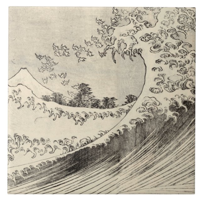 Azulejo De Cerâmica A Grande Onda (por Katsushika Hokusai) (Frente)