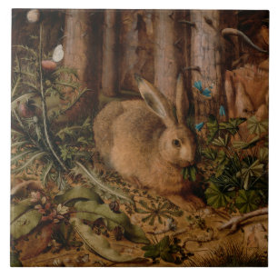 Azulejo De Cerâmica A Hare in the Forest (por Hans Hoffmann)