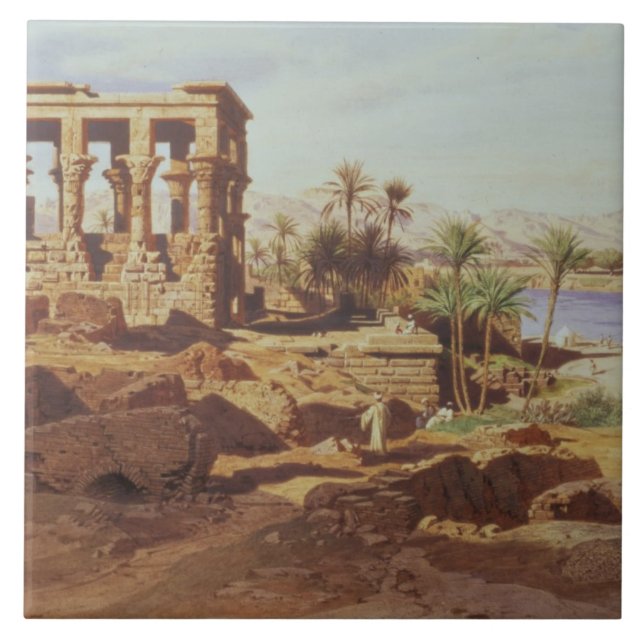Azulejo De Cerâmica A ilha de Philae, 1866 (w/c) (Frente)