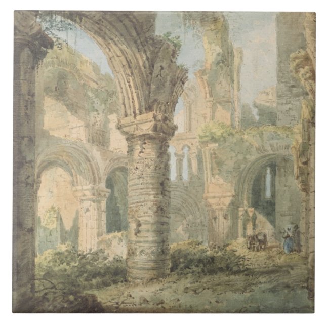 Azulejo De Cerâmica A ilha santamente de St Cuthbert, 1797 (w/c sobre (Frente)