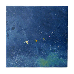 Azulejo De Cerâmica A ilustração do céu estrelado
