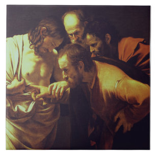 Azulejo De Cerâmica A Incredulidade de São Tomé por Caravaggio