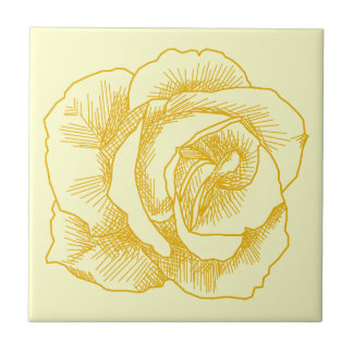 Azulejo De Cerâmica A lápis desenho do rosa amarelo