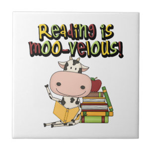 Azulejo De Cerâmica A leitura é MOO-velous
