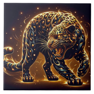 Azulejo De Cerâmica A Leopardo