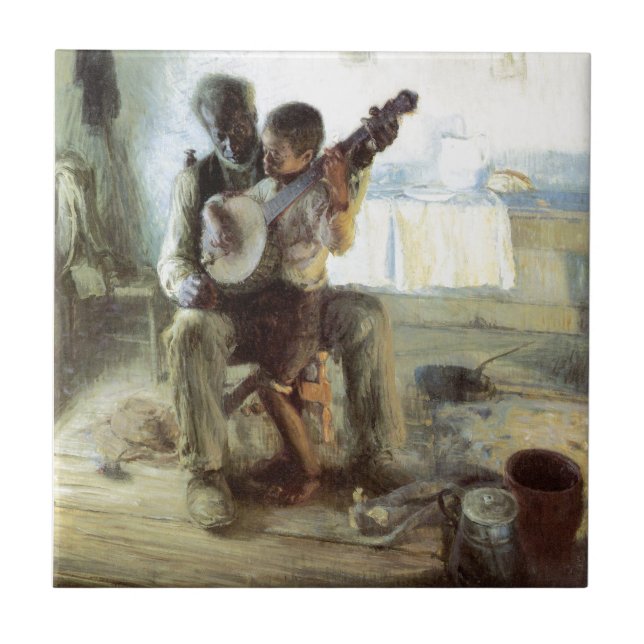 Azulejo De Cerâmica A lição do banjo (Frente)