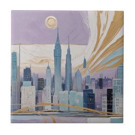 Azulejo De Cerâmica A Lunar Cityscape