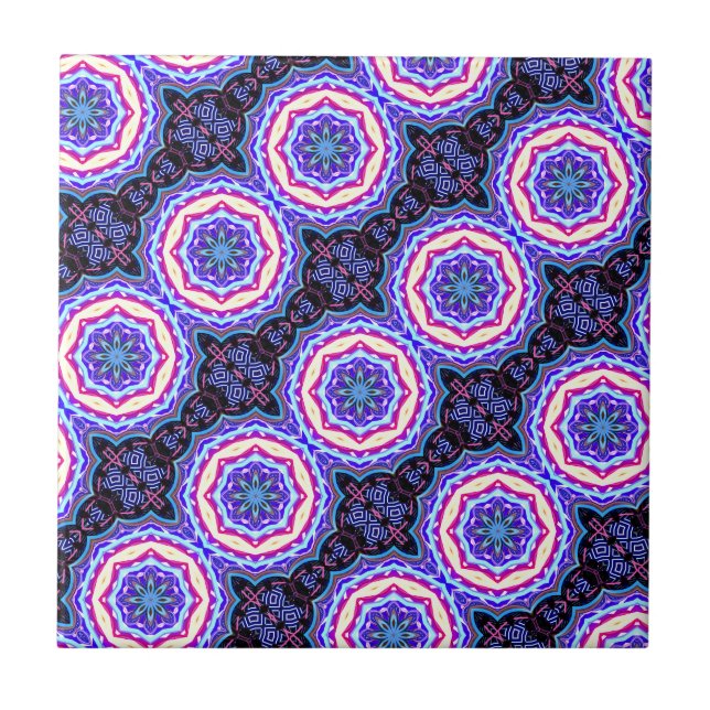 Azulejo De Cerâmica a mandala circunda o teste padrão (Frente)