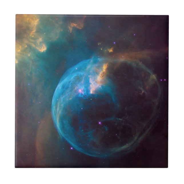 Azulejo De Cerâmica A Nebulosa Bubble, Ngc 7635. (Frente)