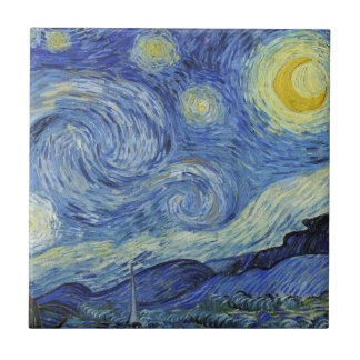 Azulejo De Cerâmica A Noite Estrelada de Van Gogh