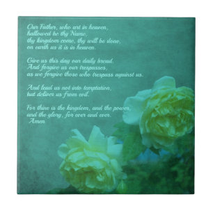 Azulejo De Cerâmica A oração do Senhor Nosso Pai    