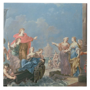 Azulejo De Cerâmica A partida de Aeneas