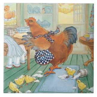 Azulejo De Cerâmica A Pequena Hen Vermelha