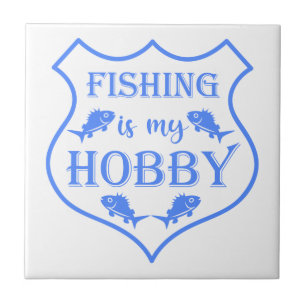 Azulejo De Cerâmica A pesca é a minha citação do escudo hobby na crist