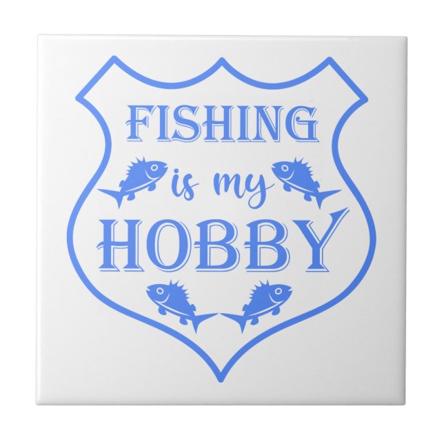 Azulejo De Cerâmica A pesca é a minha citação do escudo hobby na crist (Frente)