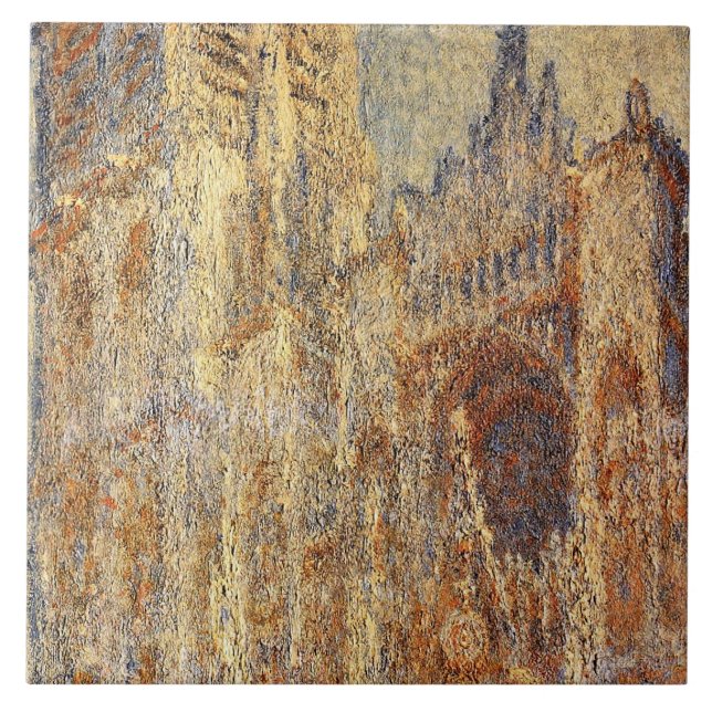 Azulejo De Cerâmica A pintura de Claude Monet, Catedral de Rouen no No (Frente)