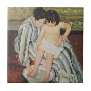 Azulejo De Cerâmica A Pintura do Banho de Mary Cassatt Child