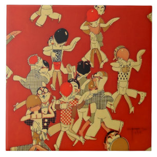 Azulejo De Cerâmica “A Pista de Dança” Art Deco por Jose Carlos