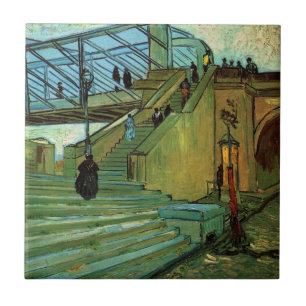Azulejo De Cerâmica A Ponte Trinquetaille por Vincent van Gogh