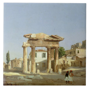 Azulejo De Cerâmica A porta da ágora em Atenas, 1843